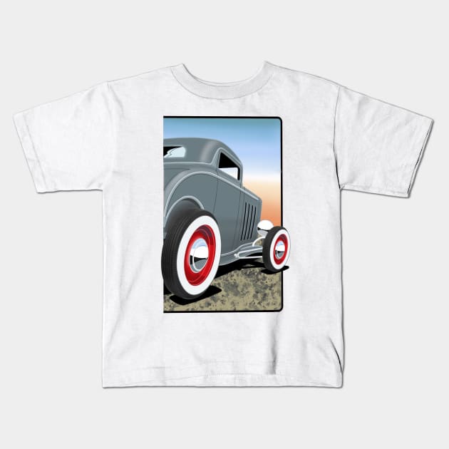 Art Deco Deuce Coupe Kids T-Shirt by ScarabMotorsports